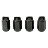 McGard Hex Lug Nut (Cone Seat) M12X1.5 / 13/16 Hex / 1.5in. Length (4-pack) - Black McGard Lug Nuts  AXOPROS