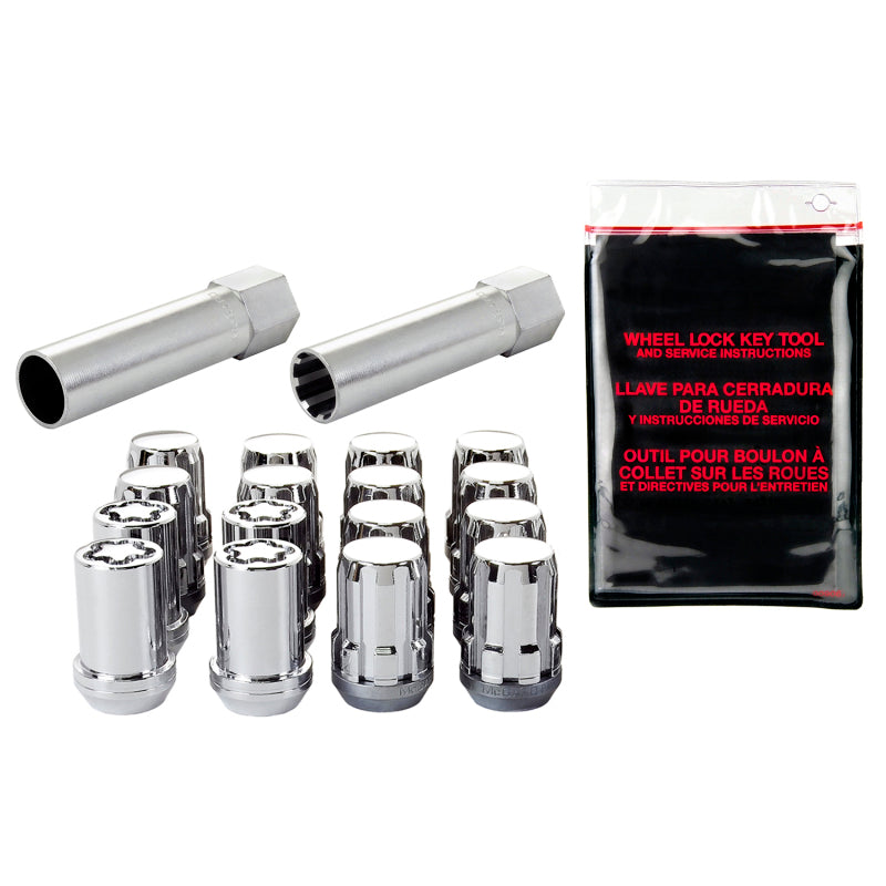 McGard SplineDrive Tuner 4 Lug Install Kit w/Locks & Tool (Cone) M12X1.5 / 13/16 Hex - Chrome McGard Lug Nuts  AXOPROS