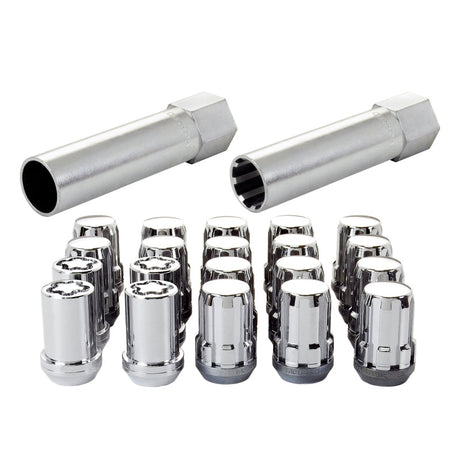 McGard SplineDrive Tuner 5 Lug Install Kit w/Locks & Tool (Cone) M12x1.5 / 13/16 Hex - Chrome (CS) McGard Lug Nuts  AXOPROS