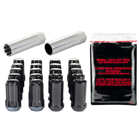 McGard SplineDrive Tuner 5 Lug Install Kit w/Locks & Tool (Cone) M14X1.5 / 22mm Hex - Blk McGard Lug Nuts  AXOPROS