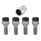 McGard Wheel Lock Bolt Set - 4pk. (Cone Seat) M12X1.5 / 17mm Hex / 25.5mm Shank Length - Black McGard Wheel Bolts  AXOPROS