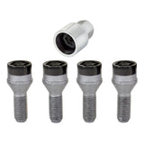 McGard Wheel Lock Bolt Set - 4pk. (Cone Seat) M12X1.5 / 17mm Hex / 25.5mm Shank Length - Black McGard Wheel Bolts  AXOPROS