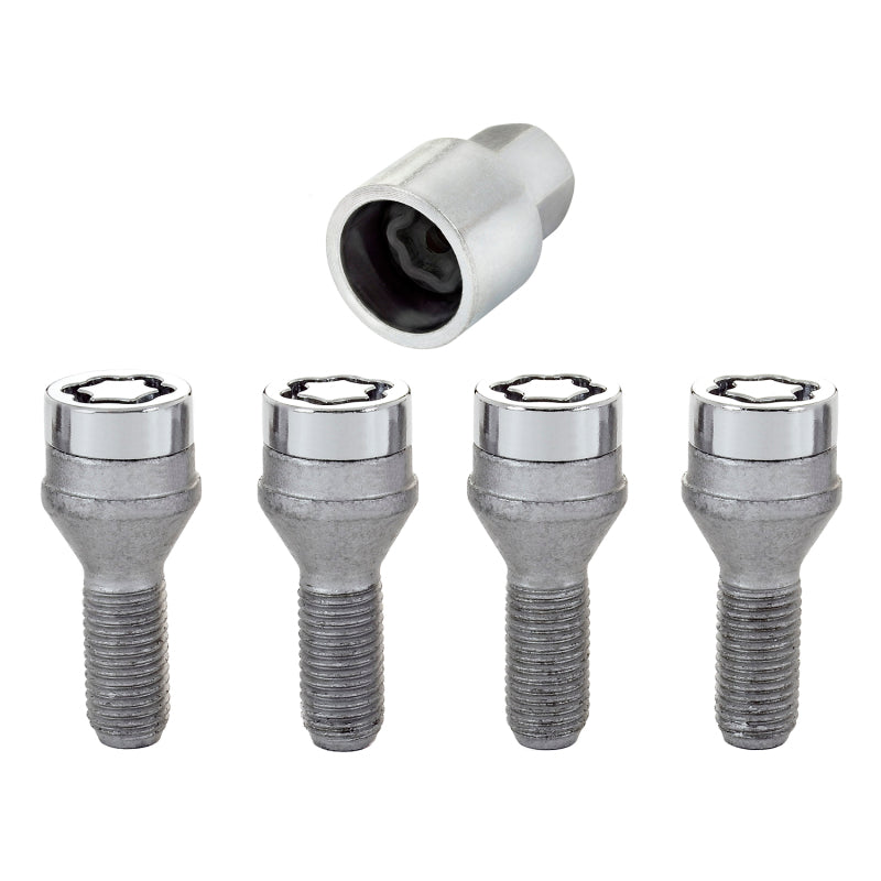 McGard Wheel Lock Bolt Set - 4pk. (Cone Seat) M12X1.5 / 17mm Hex / 25.5mm Shank Length - Chrome McGard Wheel Bolts  AXOPROS
