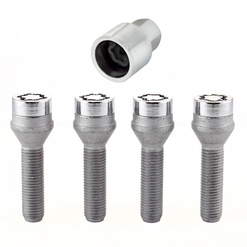 McGard Wheel Lock Bolt Set - 4pk. (Cone Seat) M12X1.5 / 17mm Hex / 40.5mm Shank Length - Chrome McGard Wheel Bolts  AXOPROS