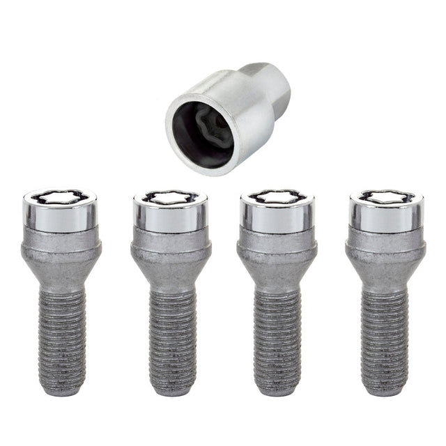 McGard Wheel Lock Bolt Set - 4pk. (Cone Seat) M14X1.5 / 19mm Hex / 31.0mm Shank Length - Chrome McGard Wheel Bolts  AXOPROS