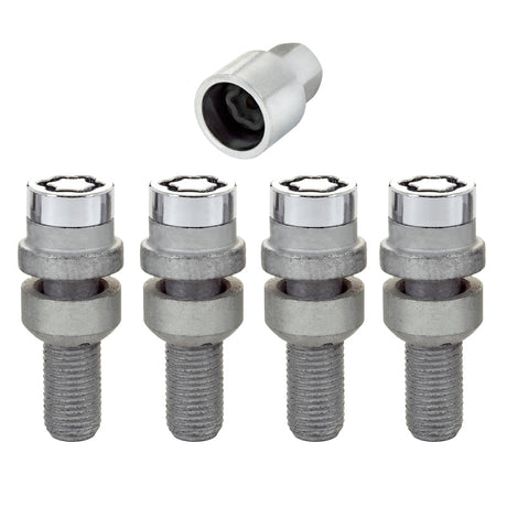 McGard Wheel Lock Bolt Set - 4pk. (Radius Seat) M14X1.5 / 17mm Hex / 28.2mm Shank Length - Chrome McGard Wheel Bolts  AXOPROS