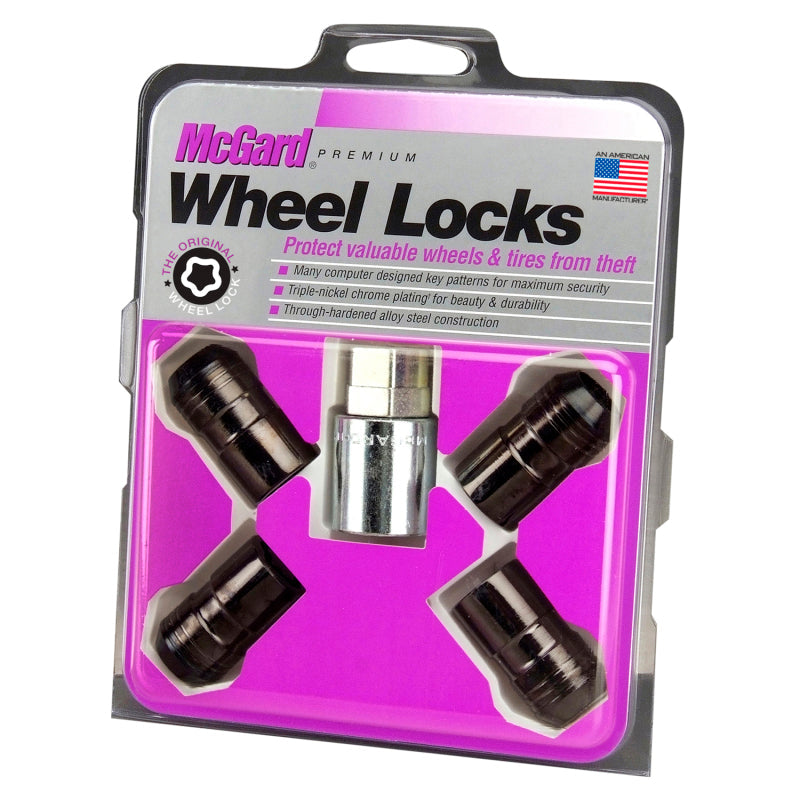 McGard Wheel Lock Nut Set - 4pk. (Cone Seat) M14X1.5 / 21mm & 22mm Dual Hex / 1.639in. L - Black McGard Lug Nuts  AXOPROS
