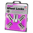 McGard Wheel Lock Nut Set - 4pk. (Cone Seat) M14X1.5 / 21mm & 22mm Dual Hex / 1.639in. L - Chrome McGard Lug Nuts  AXOPROS