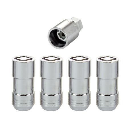 McGard Wheel Lock Nut Set - 4pk. (Cone Seat) M14X1.5 / 21mm & 22mm Dual Hex / 1.965in. L - Chrome McGard Lug Nuts  AXOPROS