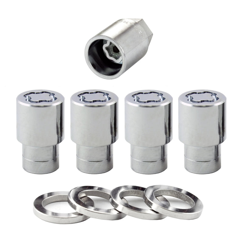 McGard Wheel Lock Nut Set - 4pk. (Reg. Shank Seat) M12X1.5 / 13/16 Hex / 1.38in. Length - Chrome McGard Lug Nuts  AXOPROS