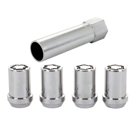 McGard Wheel Lock Nut Set - 4pk. (Tuner / Cone Seat) M12X1.25 / 13/16 Hex / 1.24in. Length - Chrome McGard Lug Nuts  AXOPROS