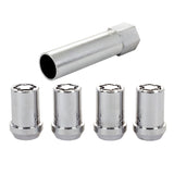 McGard Wheel Lock Nut Set - 4pk. (Tuner / Cone Seat) M12X1.5 / 13/16 Hex / 1.24in. Length - Chrome McGard Lug Nuts  AXOPROS
