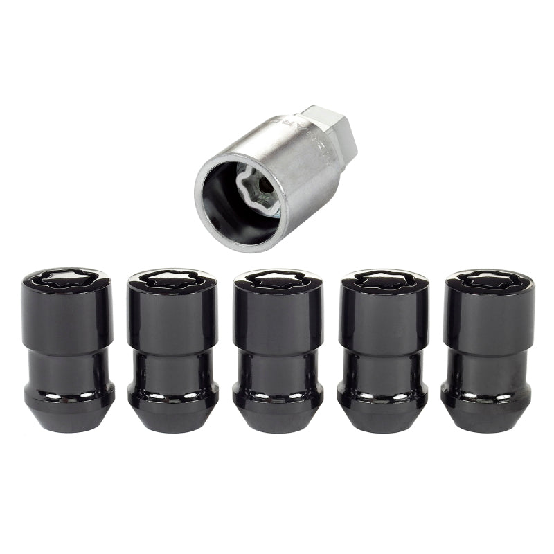 McGard Wheel Lock Nut Set - 5pk. (Cone Seat) 1/2-20 / 3/4 &13/16 Dual Hex / 1.46in. Length - Black McGard Lug Nuts  AXOPROS