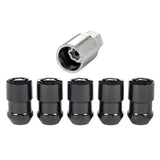 McGard Wheel Lock Nut Set - 5pk. (Cone Seat) 1/2-20 / 3/4 &13/16 Dual Hex / 1.46in. Length - Black McGard Lug Nuts  AXOPROS