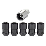 McGard Wheel Lock Nut Set - 5pk. (Cone Seat) 1/2-20 / 3/4 &13/16 Dual Hex / 1.46in. Length - Black McGard Lug Nuts  AXOPROS