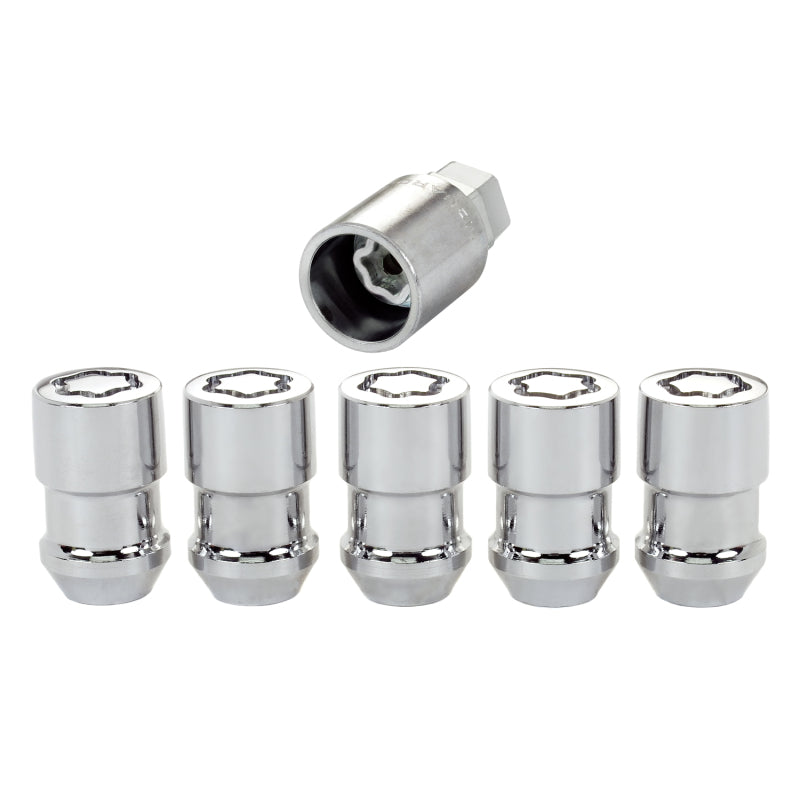 McGard Wheel Lock Nut Set - 5pk. (Cone Seat) 1/2-20 / 3/4 &13/16 Dual Hex / 1.46in. Length - Chrome McGard Lug Nuts  AXOPROS