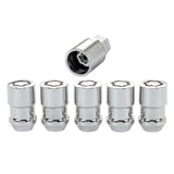 McGard Wheel Lock Nut Set - 5pk. (Cone Seat) 1/2-20 / 3/4 &13/16 Dual Hex / 1.46in. Length - Chrome McGard Lug Nuts  AXOPROS