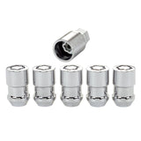 McGard Wheel Lock Nut Set - 5pk. (Cone Seat) 1/2-20 / 3/4 &13/16 Dual Hex / 1.46in. Length - Chrome McGard Lug Nuts  AXOPROS