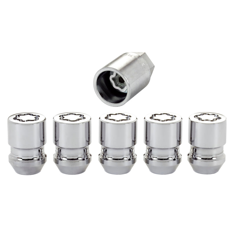 McGard Wheel Lock Nut Set - 5pk. (Cone Seat) M12X1.5 / 13/16 Hex / 1.28in. Length - Chrome McGard Lug Nuts  AXOPROS