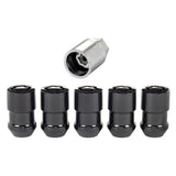 McGard Wheel Lock Nut Set - 5pk. (Cone Seat) M12X1.5 / 3/4 Hex / 1.46in. Length - Black McGard Lug Nuts  AXOPROS