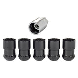 McGard Wheel Lock Nut Set - 5pk. (Cone Seat) M12X1.5 / 3/4 Hex / 1.46in. Length - Black McGard Lug Nuts  AXOPROS