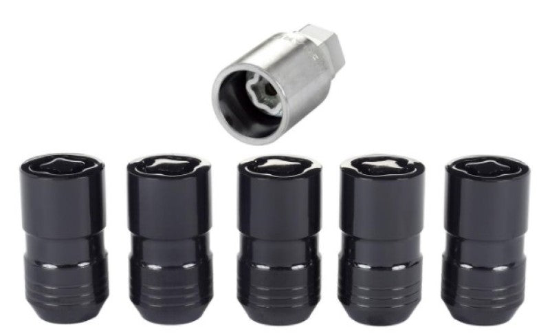 McGard Wheel Lock Nut Set - 5pk. (Cone Seat) M14X1.5 / 22mm Hex / 1.639in OAL - Black McGard Lug Nuts  AXOPROS