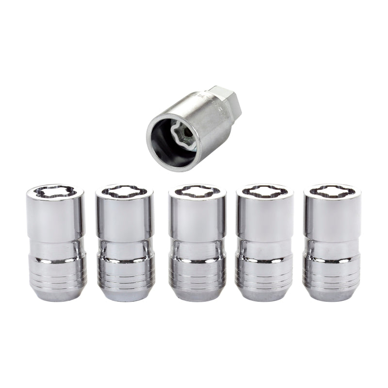 McGard Wheel Lock Nut Set - 5pk. (Cone Seat) M14X1.5 / 22mm Hex / 1.639in OAL - Chrome McGard Lug Nuts  AXOPROS