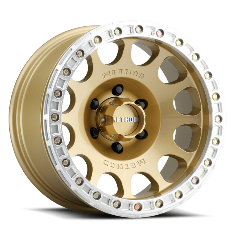 Method MR105 V3 Beadlock 17x9 -38mm Offset 5x5 71.5mm CB Gold Wheel w/ BH-H24125 Method Wheels Wheels - Cast  AXOPROS