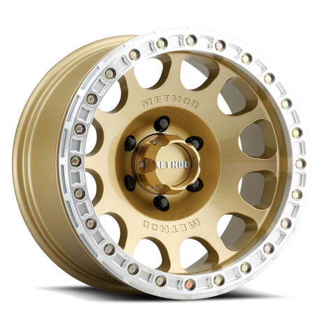 Method MR105 V3 Beadlock 17x9 -38mm Offset 5x5 71.5mm CB Gold Wheel w/ BH-H24125 Method Wheels Wheels - Cast  AXOPROS
