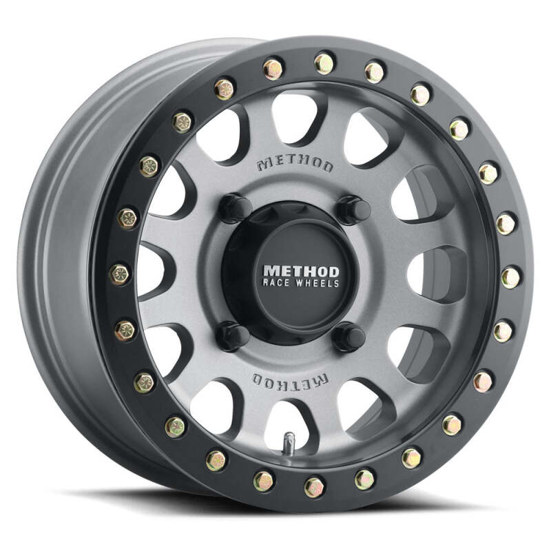 Method MR401 UTV Beadlock 15x6 / 5+1/49mm Offset / 5x4.5 / 72mm CB Titanium Wheel - Matte Black Ring Method Wheels Wheels - Cast  AXOPROS