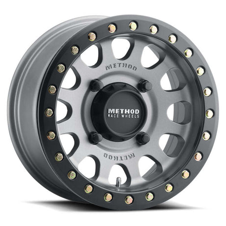 Method MR401 UTV Beadlock 15x7 / 5+2/38mm Offset / 5x4.5 / 72 CB Titanium - Matte Black Ring Wheel Method Wheels Wheels - Cast  AXOPROS