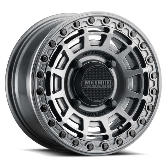 Method MR415 Beadlock 15x7 / 5+2/38mm Offset / 5x4.5 / 76 CB Graphite Wheel - Gloss Graphite Ring Method Wheels Wheels - Cast  AXOPROS
