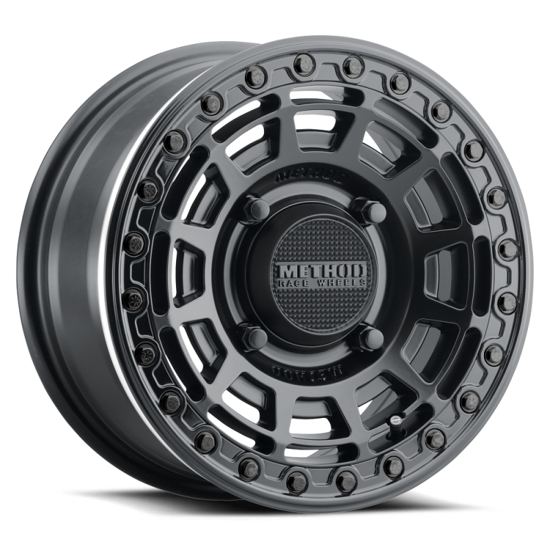 Method MR415 Beadlock 15x7 / 5+2/38mm Offset / 5x4.5 / 76mm CB Matte Black Wheel - Gloss Black Ring Method Wheels Wheels - Cast  AXOPROS