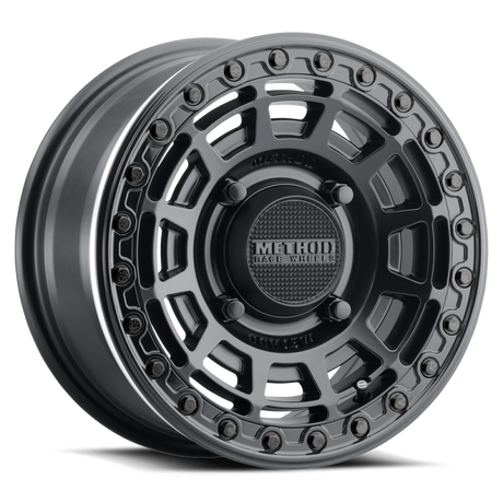 Method MR415 Beadlock 15x7 / 5+2/38mm Offset / 5x4.5 / 76mm CB Matte Black Wheel - Gloss Black Ring Method Wheels Wheels - Cast  AXOPROS