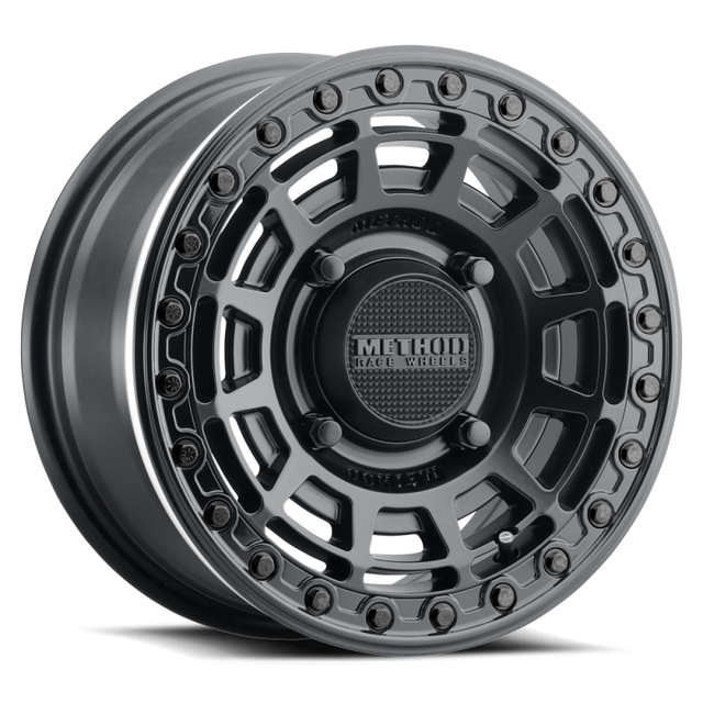 Method MR415 Beadlock 15x7 / 5+2/38mm Offset / 5x4.5 / 76mm CB Matte Black Wheel - Gloss Black Ring Method Wheels Wheels - Cast  AXOPROS