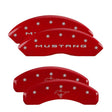 MGP 4 Caliper Covers Engraved Front 2015/Mustang Engraved Rear 2015/Bar & Pony Red finish silver ch MGP Caliper Covers  AXOPROS