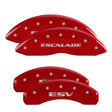 MGP 4 Caliper Covers Engraved Front Escalade Engraved Rear ESV Red finish silver ch MGP Caliper Covers  AXOPROS