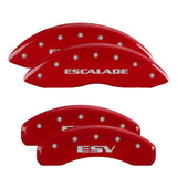 MGP 4 Caliper Covers Engraved Front Escalade Engraved Rear ESV Red finish silver ch MGP Caliper Covers  AXOPROS