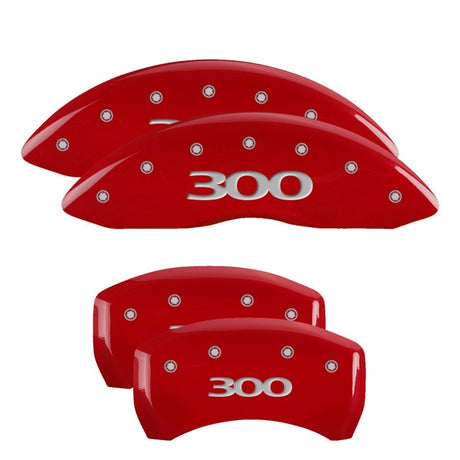 MGP 4 Caliper Covers Engraved Front & Rear 300 Red finish silver ch MGP Caliper Covers  AXOPROS