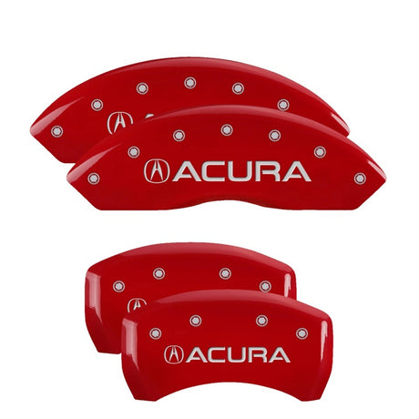 MGP 4 Caliper Covers Engraved Front & Rear Acura Red finish silver ch MGP Caliper Covers  AXOPROS