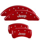 MGP 4 Caliper Covers Engraved Front & Rear JEEP Red finish silver ch MGP Caliper Covers  AXOPROS