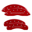 MGP 4 Caliper Covers Engraved Front & Rear Stingray Red finish silver ch MGP Caliper Covers  AXOPROS