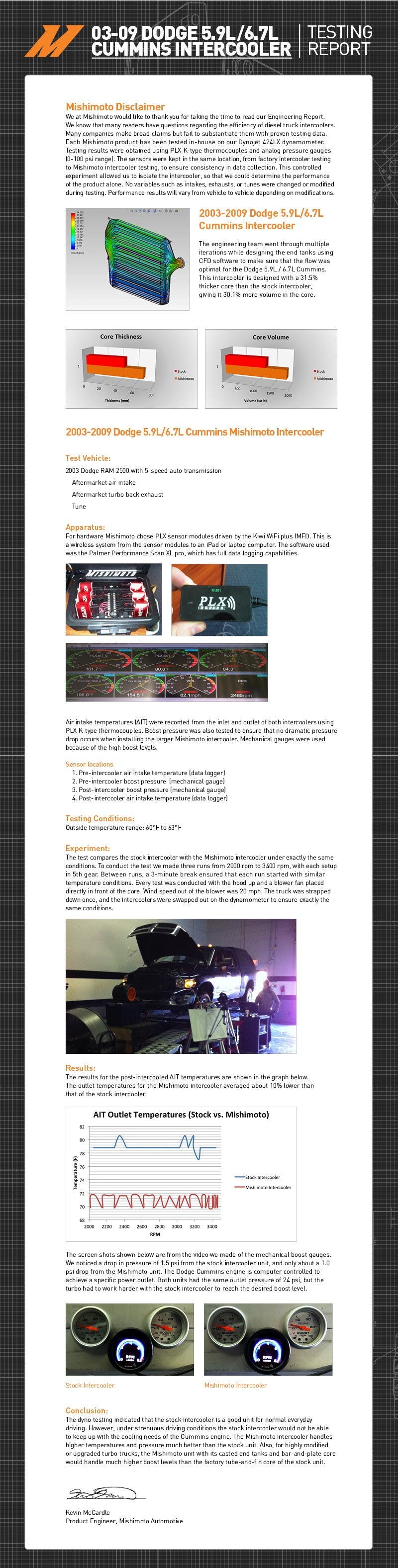 Mishimoto 03-09 Dodge 5.9L/6.7L Cummins Intercooler (Black) Mishimoto Intercoolers  AXOPROS