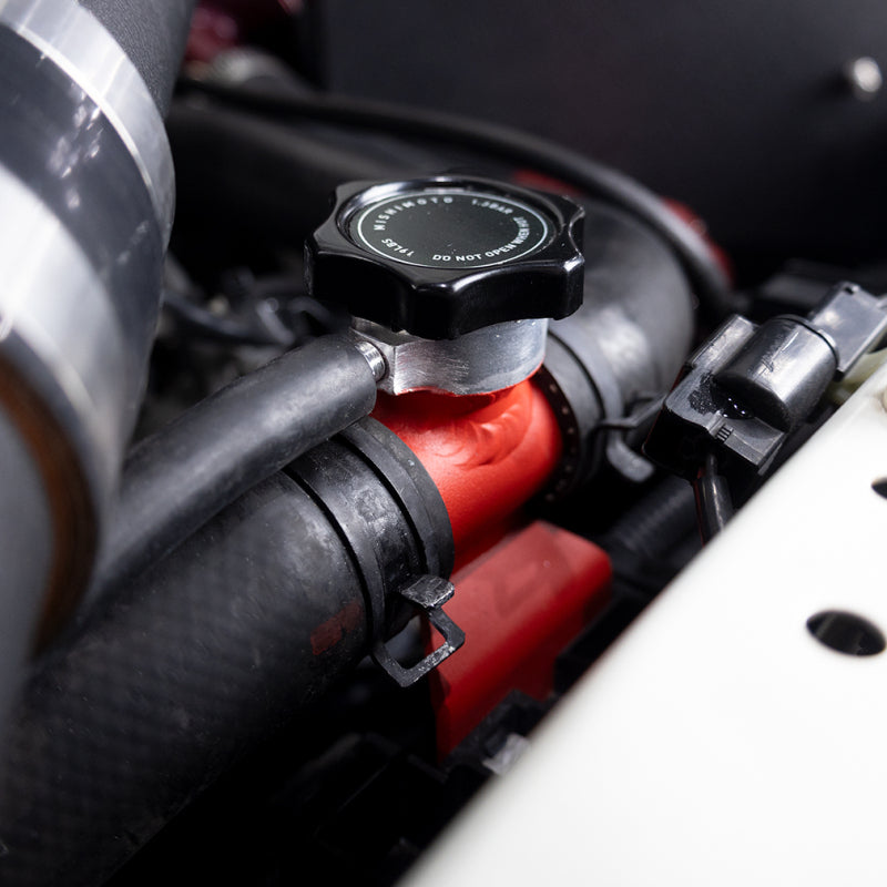 Mishimoto 08-15 Mitsubishi Lancer Evo X Coolant Fill Inlet - Black Mishimoto Coolant Fill Necks  AXOPROS