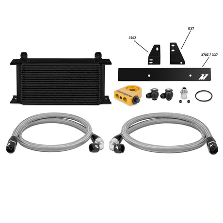 Mishimoto 09-12 Nissan 370Z / 08-12 Infiniti G37 (Coupe Only) Thermostatic Oil Cooler Kit -  Black Mishimoto Oil Coolers  AXOPROS