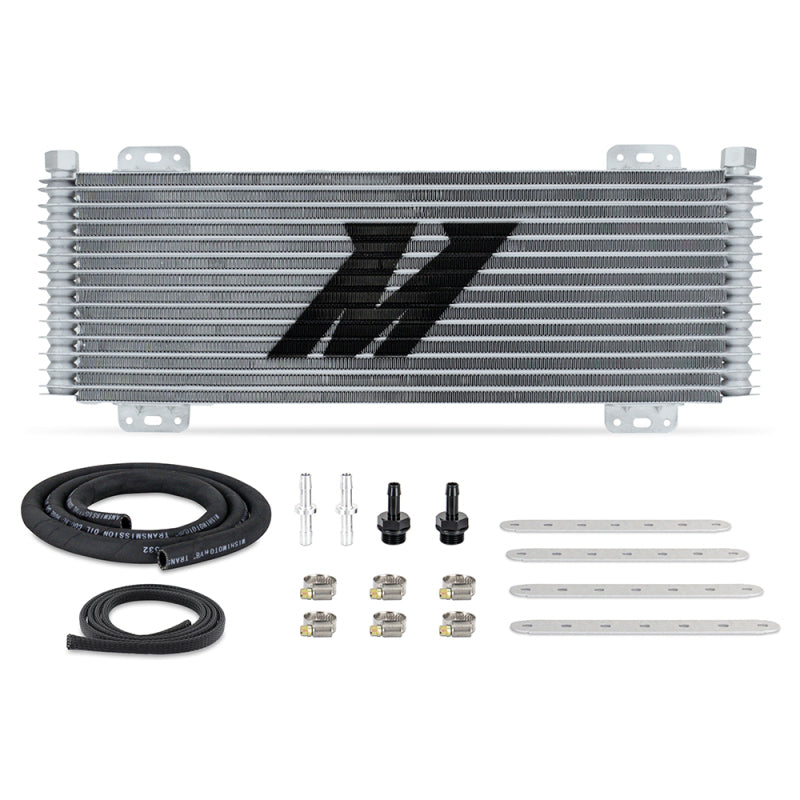 Mishimoto 13-Row Stacked Plate Transmission Cooler - Silver Mishimoto Transmission Coolers  AXOPROS