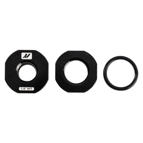 Mishimoto 1/8in NPT CNC-Machined Nozzle Mount Adapter - Black Mishimoto Fittings  AXOPROS