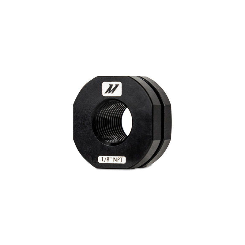 Mishimoto 1/8in NPT CNC-Machined Nozzle Mount Adapter - Black Mishimoto Fittings  AXOPROS