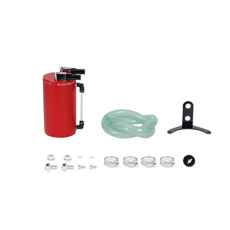 Mishimoto Large Aluminum Oil Catch Can - Wrinkle Red Mishimoto Oil Catch Cans  AXOPROS
