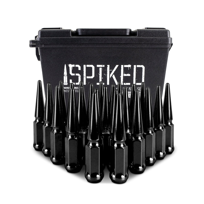 Mishimoto Mishimoto Steel Spiked Lug Nuts M14 x 1.5 24pc Set Black Mishimoto Lug Nuts  AXOPROS